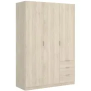 Armario ESSEN Natural de 3 Puertas y 3 Cajones - 184x121x52