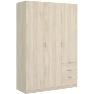 Armario ESSEN Natural de 3 Puertas y 3 Cajones - 184x121x52