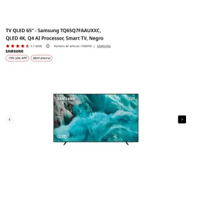 Samsung QLED 65" 4K - Smart TV TQ65Q7FAAUXXC Negro
