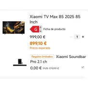 Xiaomi TV QLED 85" 4K HDR 144Hz + Home Cinema Pro 2.1 GRATIS