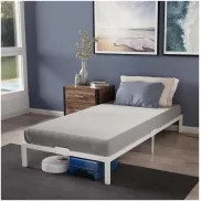 Cama de Metal Blanco 90x190 con Somier y Patas - 35 cm