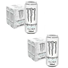 Pack de 2 Monster Energy Ultra White Sin Azúcar - 500 ml