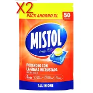 Pastillas Lavavajillas X2.Mistol - 50UDS, Brillo y Desengrasado