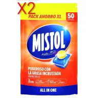 Pastillas Lavavajillas X2.Mistol - 50UDS, Brillo y Desengrasado