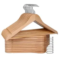 Perchas de madera maciza: juego de 20 unidades.