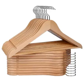 Perchas de madera maciza: juego de 20 unidades.