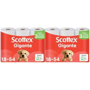 Rollos Gigantes de Papel Higiénico Scottex Seco - 36 Unidades