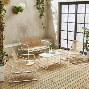 Conjunto de 4 plazas para jardín en metal - 6 colores disponibles.