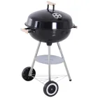 Barbacoa Outsunny negra y plata 48x56x85cm de carbón