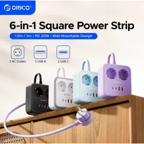Regleta de escritorio ORICO USB-C PD 20W y USB-A, 1.5 m
