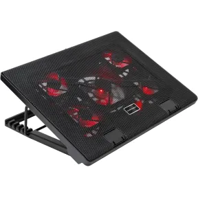 Refrigeradora para PC con 5 Ventiladores y LED Roja