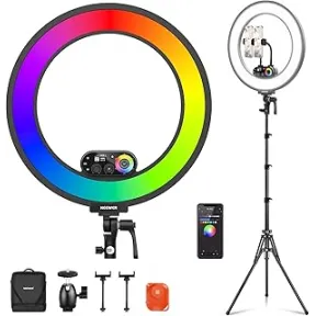 Anillo Luminoso RGB NEEWER 18" con Trípode y Control Remoto