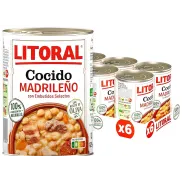 Cocido Madrileño Sin Gluten LITORAL - Pack de 6 Latas 425g