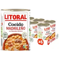 Cocido Madrileño Sin Gluten LITORAL - Pack de 6 Latas 425g