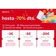 Descuentos de 3, 5 y 20€ en Cupones Aliexpress