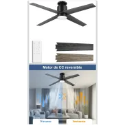 Ventilador de Techo de 132 cm con Luz y Mando a Distancia