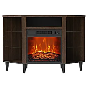 Mueble Dalí para chimenea de madera marrón (55,9 x 114,3 x 75,7 cm)