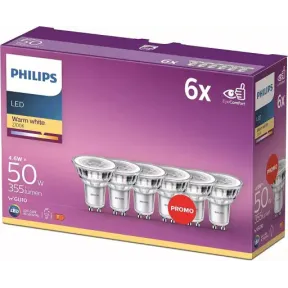 Bombillas GU10 Philips 50W - Pack de 6 unidades