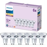 Bombilla Philips GU10 4.6W, Luz Blanca Cálida - 6 unidades
