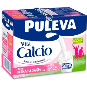 Leche Desnatada Puleva Calcio - Pack de 6 x 1 Lt