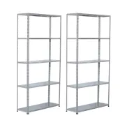 Estanterías Metálicas SteelSmart Pack de 2 con 5 Baldas 200kg