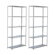 Estanterías Metálicas SteelSmart Pack de 2 con 5 Baldas 200kg