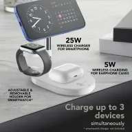 Estación de carga inalámbrica 3 en 1 CellularLine, Blanco