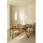 Mesa redonda de comedor Mieren Ø120 cm en MDF y madera