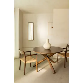 Mesa redonda de comedor Mieren Ø120 cm en MDF y madera