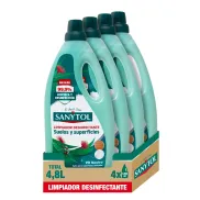 Desinfectante Sanytol 4x1.200 ML, Elimina Bacterias y Virus