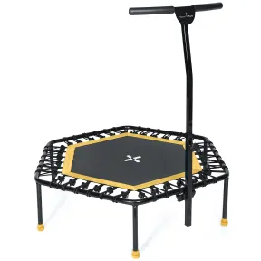 Cama elástica hexagonal para cardio en casa