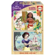 Set de 2 Puzzles de Madera Vaiana y Blancanieves 50 Piezas
