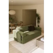 Sofá cama Paoly de 2 plazas en pana envasado al vacío