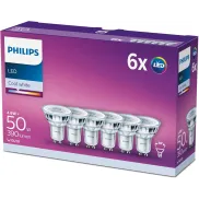 Bombilla LED GU10 50W luz fría 36º - Pack de 6 Philips