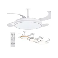 Ventilador de techo con luz LED regulable y aspas retráctiles
