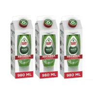 Recambio 3x Fairy Maxi Poder Lavavajillas Líquido 980 ML