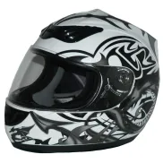 Casco H510 gris y blanco con diseño de dragón - Tallas M y L