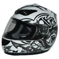 Casco H510 gris y blanco con diseño de dragón - Tallas M y L