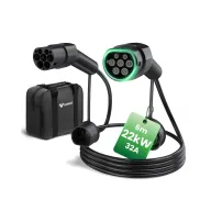 Cable de Carga EV Tipo 2 22kW 32A 6M, IP54 Impermeable