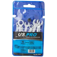 Juego de llaves combinadas cromadas US PRO 2079 (10 unidades)