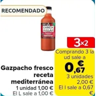Gazpacho fresco 1L sin gluten - 3X2 y salmorejo al mismo precio