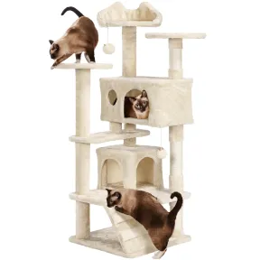 Árbol Rascador para Gatos 139cm con Plataformas y Nidos