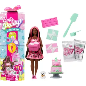 Cumpleaños de mascotas: Barbie Party Unboxed con 10 sorpresas