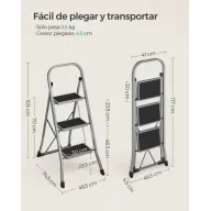 Escalera de 3 escalones tipo tijera