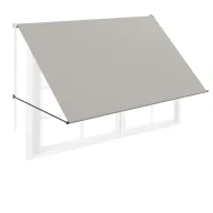 Toldo retráctil gris para balcón y ventanas, 235 x 145 cm.