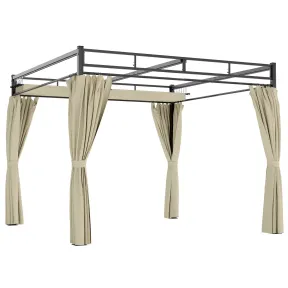 Pérgola Retráctil 3x3 m para Jardín con Cortinas UV
