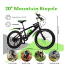 Bicicleta infantil 20" 7 velocidades, altura ajustable