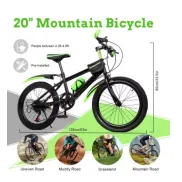Bicicleta infantil 20" 7 velocidades, altura ajustable