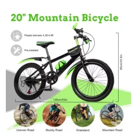 Bicicleta infantil 20" 7 velocidades, altura ajustable