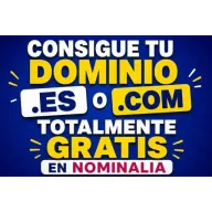 Obtén gratis tu dominio .com o .es por 1 año